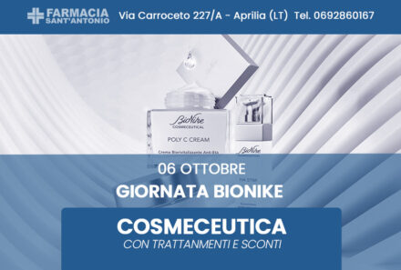 Giornata BIONIKE – cosmoceutica – trattamenti e sconti