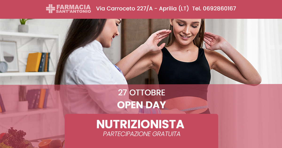 OPEN DAY gratuito – NUTRIZIONISTA- su prenotazione