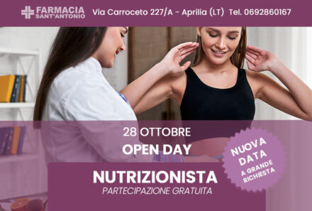 OPEN DAY gratuito – seconda data – NUTRIZIONISTA- su prenotazione